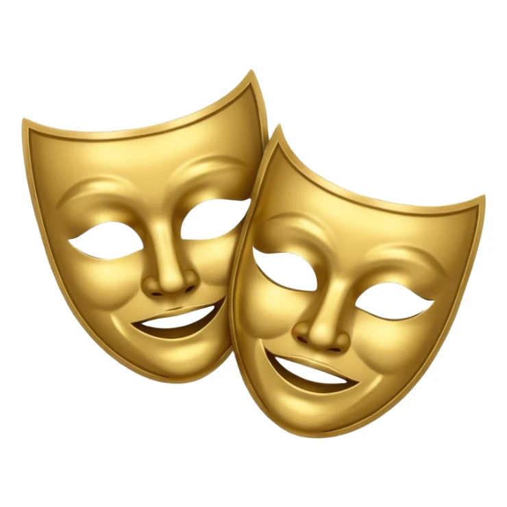 Happy and sad masks theater sticker