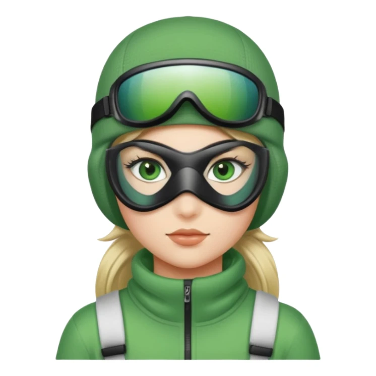 Girl with green eyes wearing ski mask  sticker