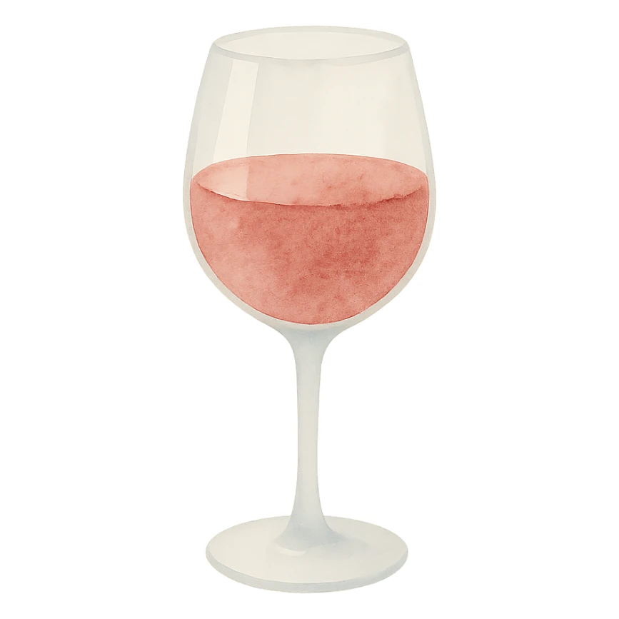 a glass of red wine, watercolor art style sticker