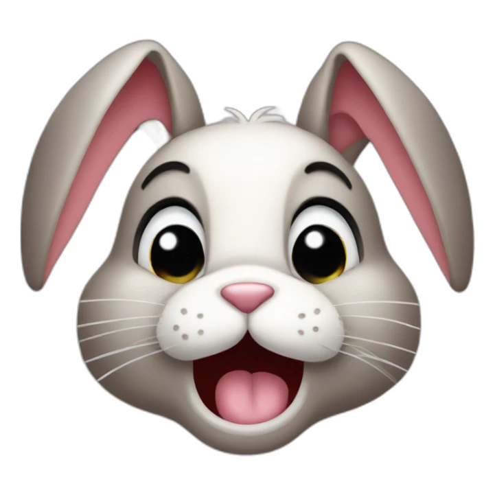 Bunny hand on mouth sticker