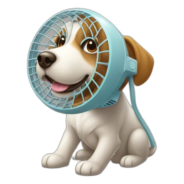 Chien sur un ventilateur sticker