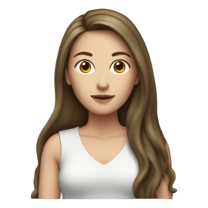 Long brunette hair white woman sticker