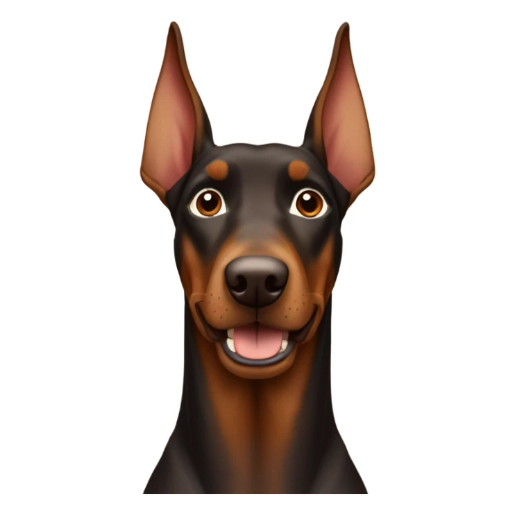 Different shades of brown no black Doberman without cropped ears looking forward and happy  sticker