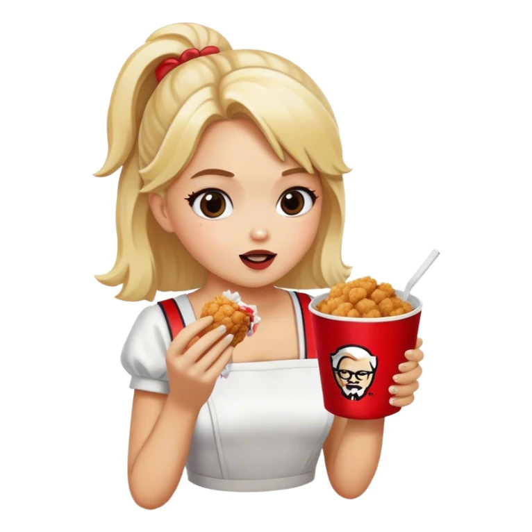 blonde girl eat kfc  sticker