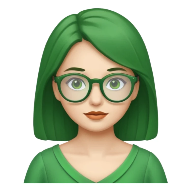 green glasses and green dressed woman sticker