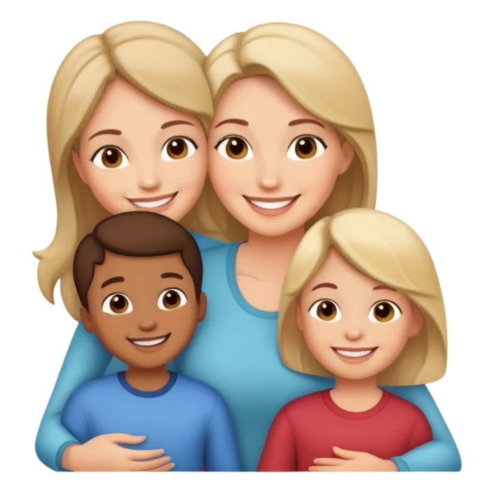 mom with kids sticker