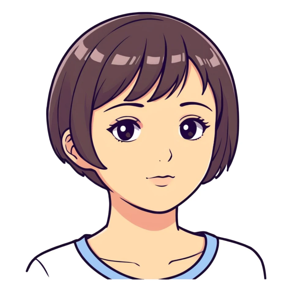 Blue short-hair girl inwith light eyes sticker