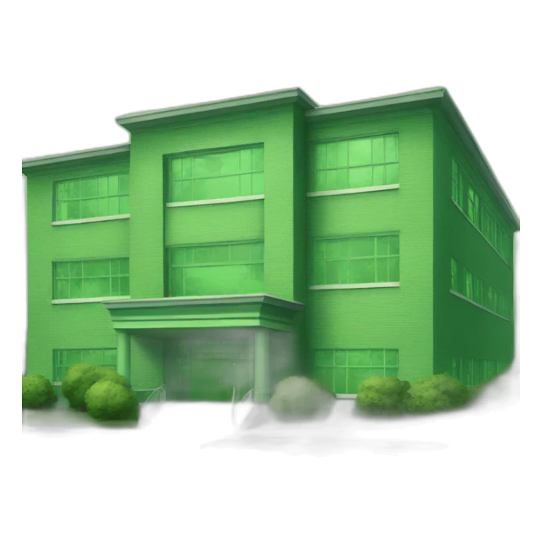school painted in toxic green color sticker