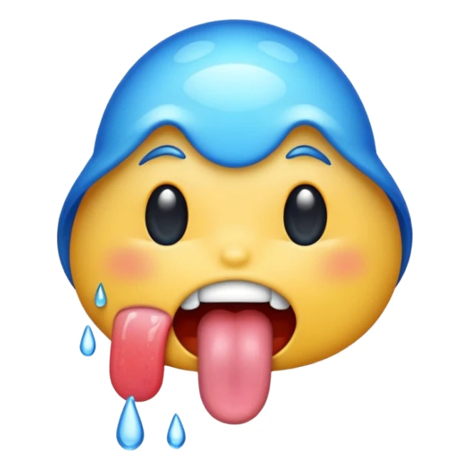 coloreaza limba din emoji ul asta: 👅 cu albastru sticker