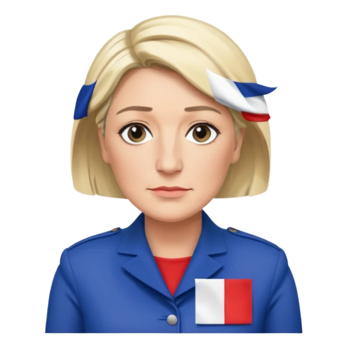 Marine le pen et drapeau français sticker