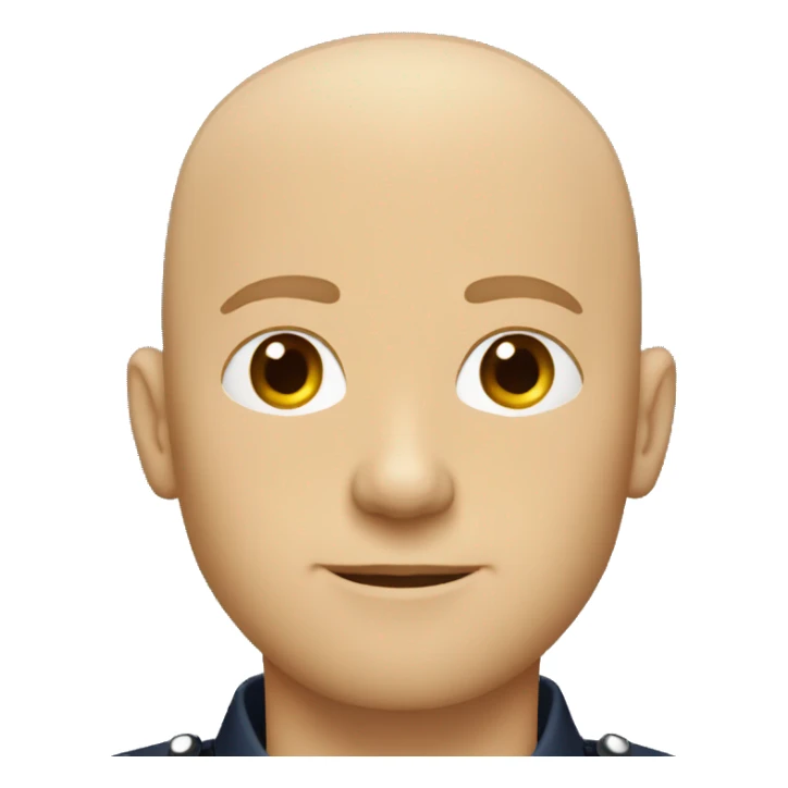 Bald Caucasian man with light beard in police uniform  sticker