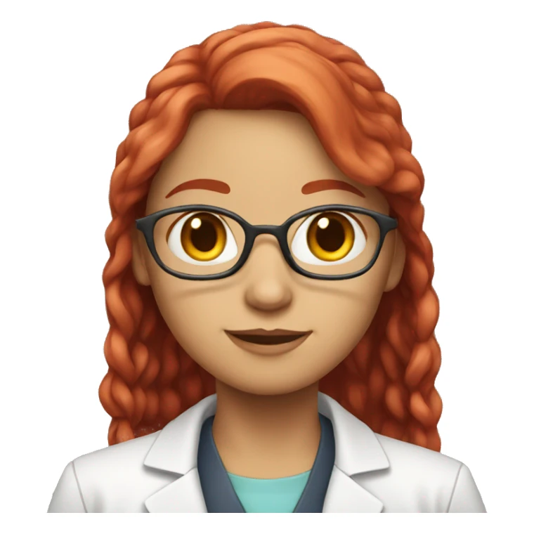 Girl with red hair scientist sticker