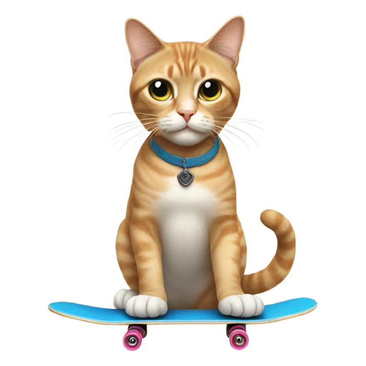 Cat with an eyepatch riding a skateboard  sticker