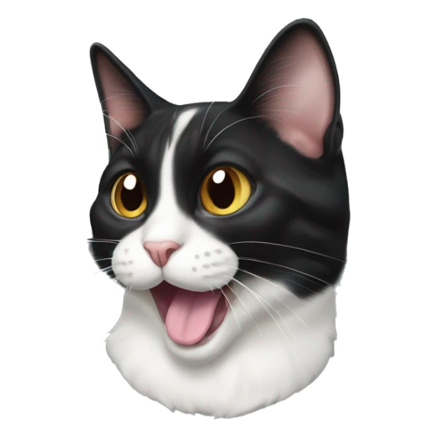 tuxedo cat with his tongue out sticker