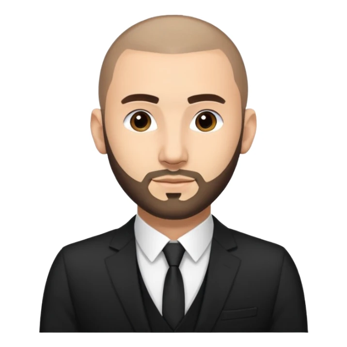 karim benzema, light skinned, wearing suit, photorealistic sticker