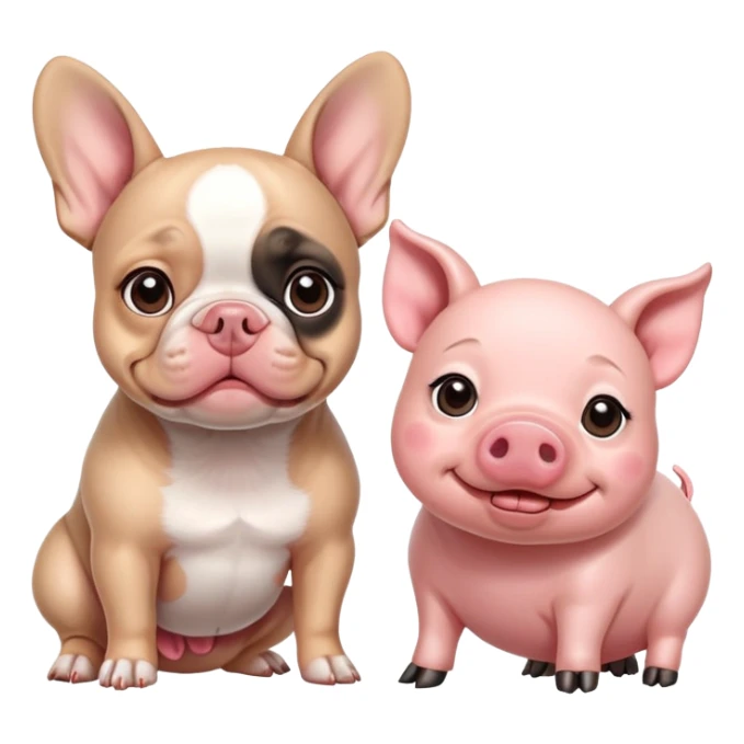 French bulldog and a pig sticker