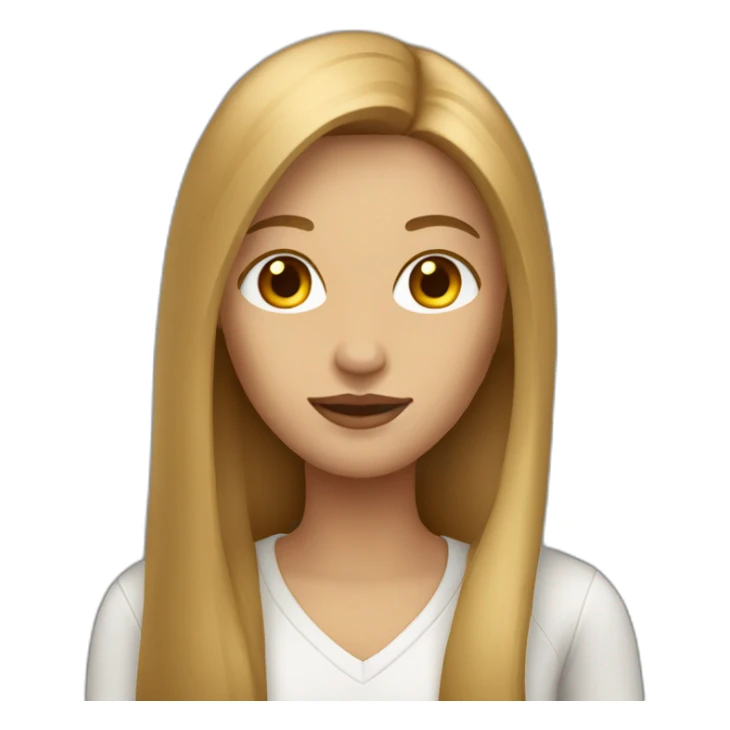woman with very long light brown straigth hair sticker