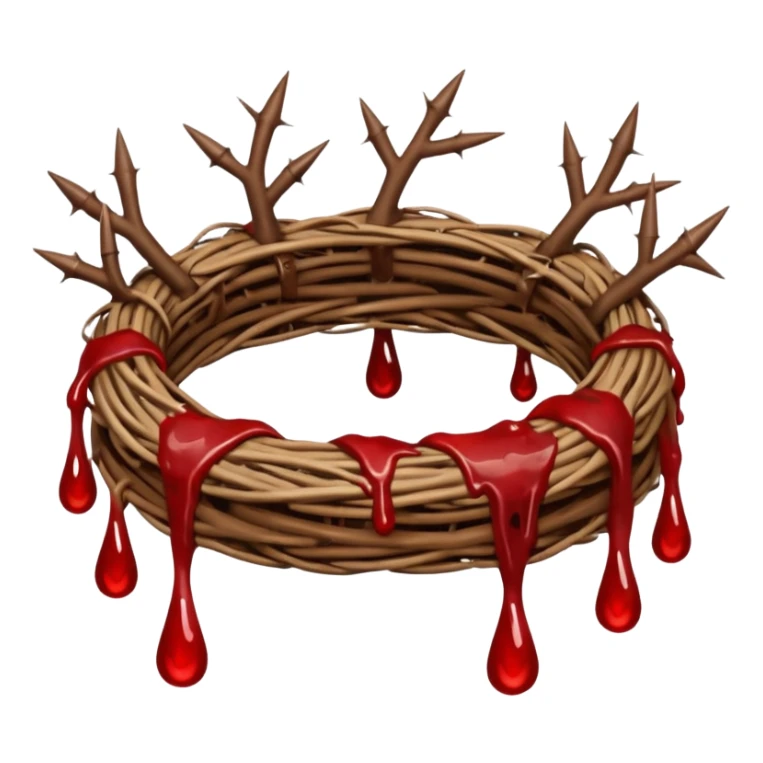 crown of thorns with blood dripping from it  sticker