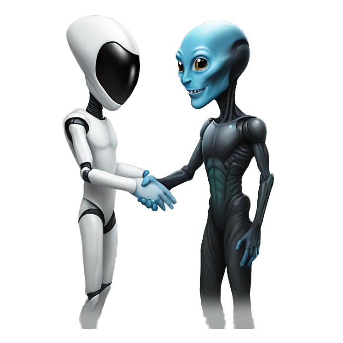 Alien and Elon Musk are shaking hands  sticker