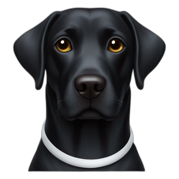 Black dog Labrador with a elizabethan collar sticker