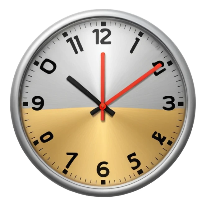  clock showing a few minutes before twelve. sticker