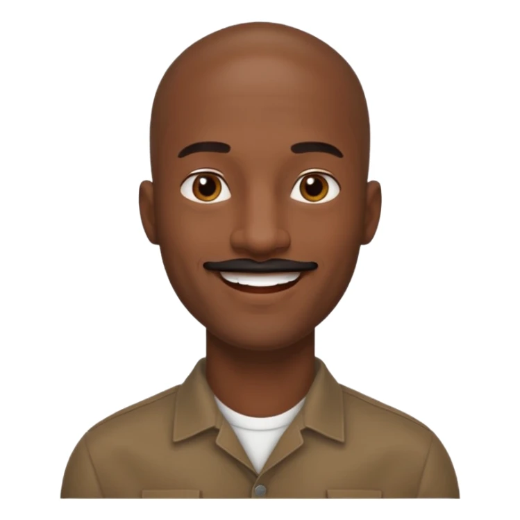 a tall dark hansome black man shaved head thin mustash sticker