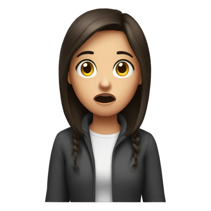 Shocked brunette girl sticker