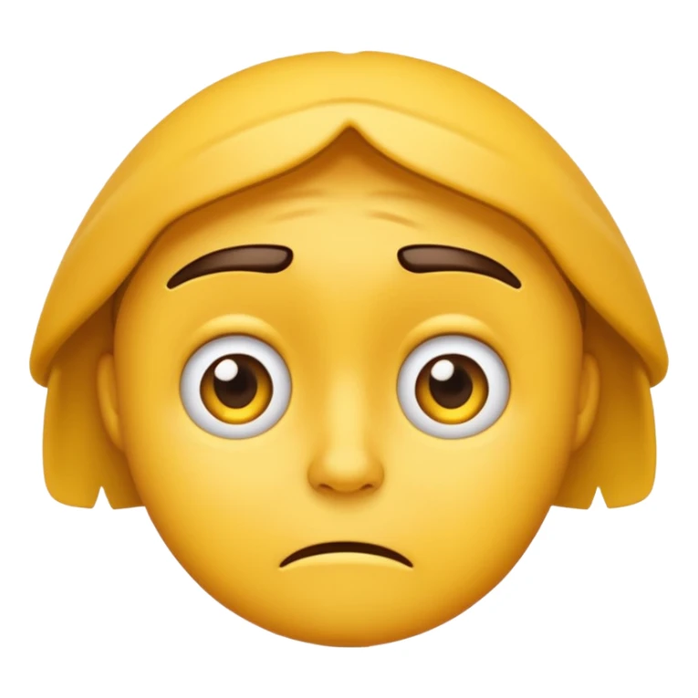 A realistic worried emoji sticker