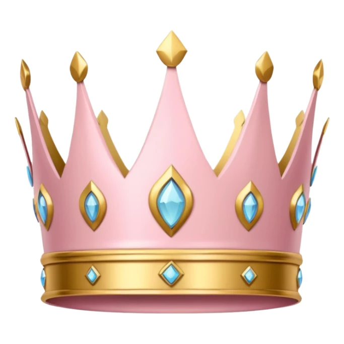 A luxurious light pink crown with golden accents and elegant details, featuring a prominent empty space  sticker
