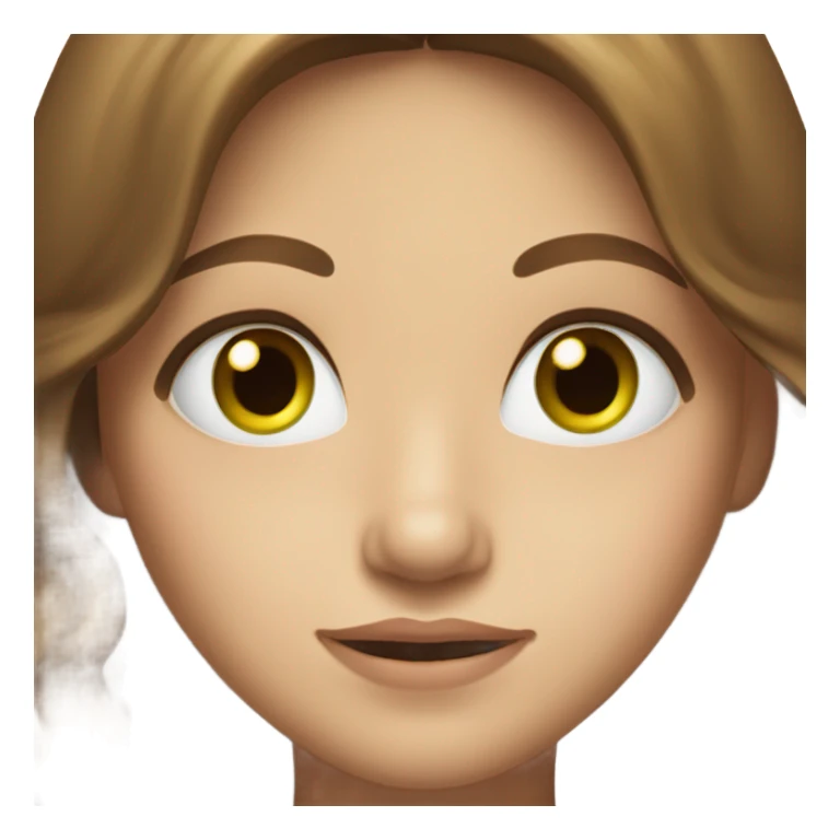 Pretty girl with long brown hair green eyes  sticker