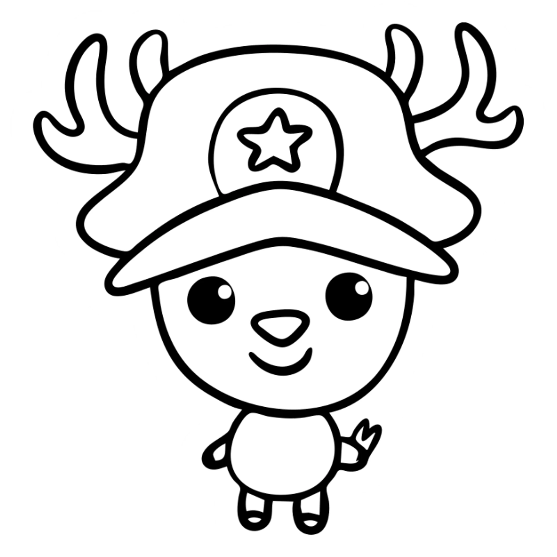 Tony Tony Chopper with pink hat, blue nose, reindeer form sticker