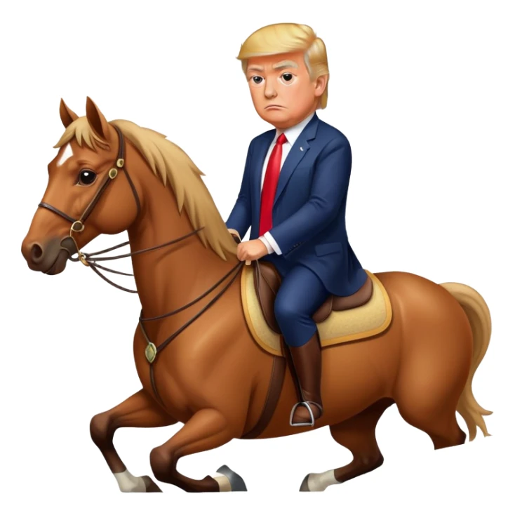 Trump is riding a horse. sticker