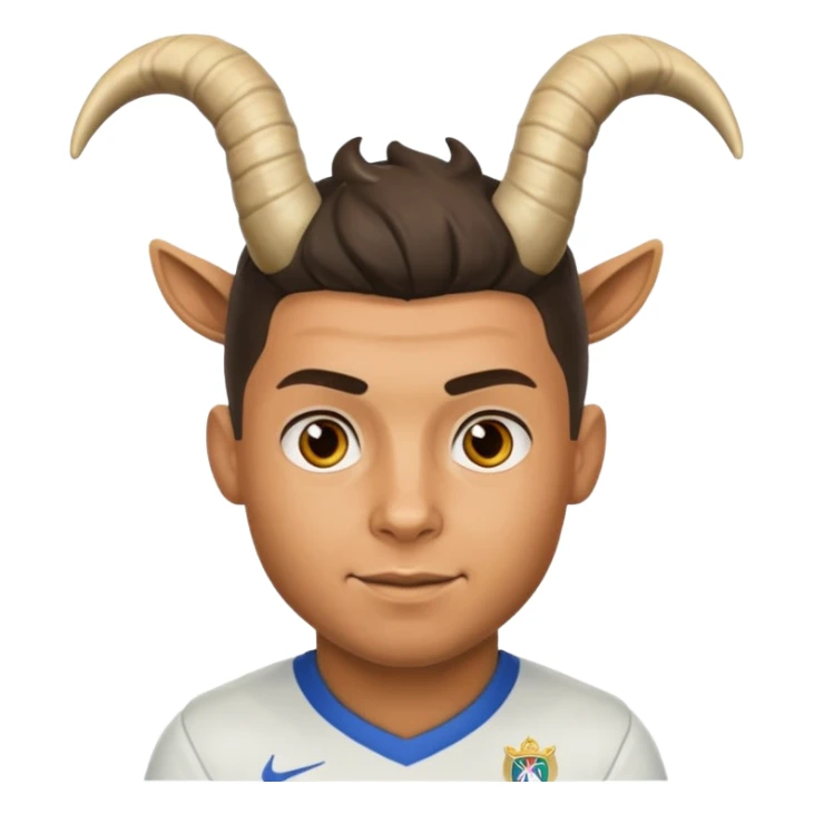ronaldo whit the goat hornes emojie sticker
