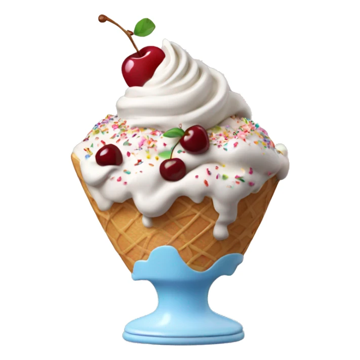 ice cream sundae with sprinkles and cherries  sticker