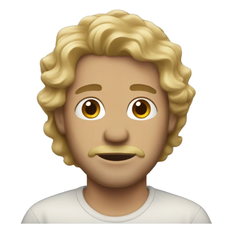man with wavy dirty blonde hair  sticker