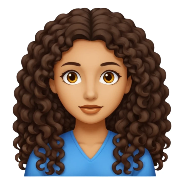 Mujer piel canela y pelo rizado largo oscuro  sticker