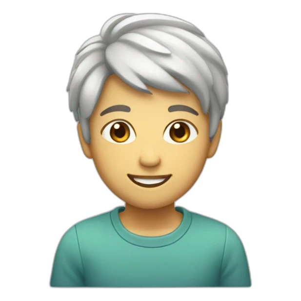 Wonen with short fair hair and friendly smile sticker