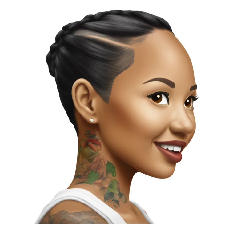 3d Hyper Realistic tattoo Karrueche Tran photo  sticker