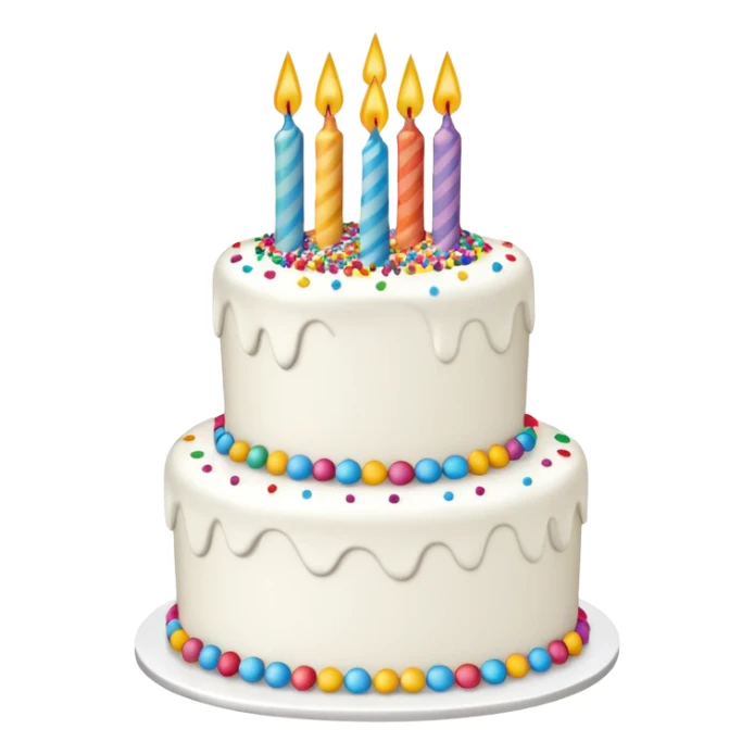un gateau d'anniversaire en ligne blanche sticker