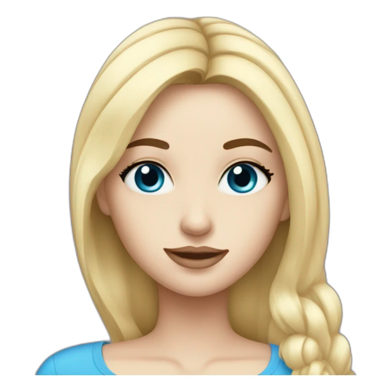 blonde girl with blue eyes and long eyelashes with dark eyebrows  sticker