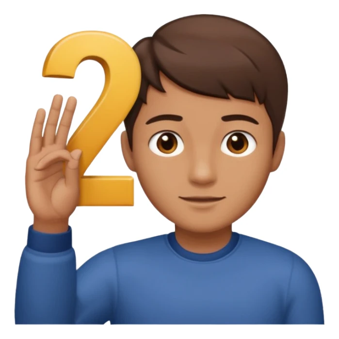 man holding 6️⃣ above the lefthand and 7️⃣ above the right hand sticker