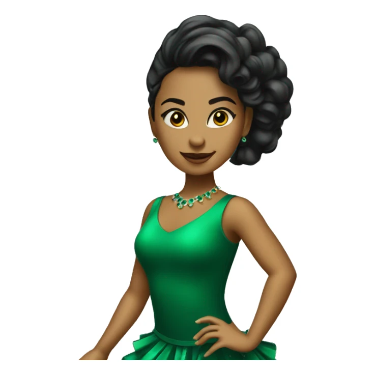 A salsa girl dancer with emerald green dress  sticker