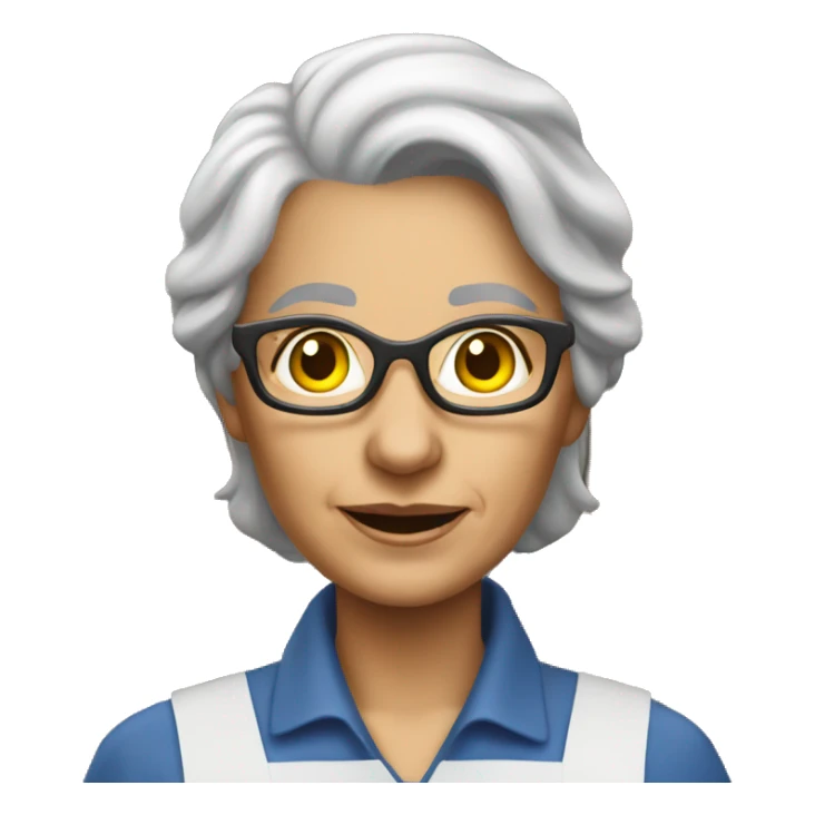 ikea warehouse worker older lady, grey hair sticker