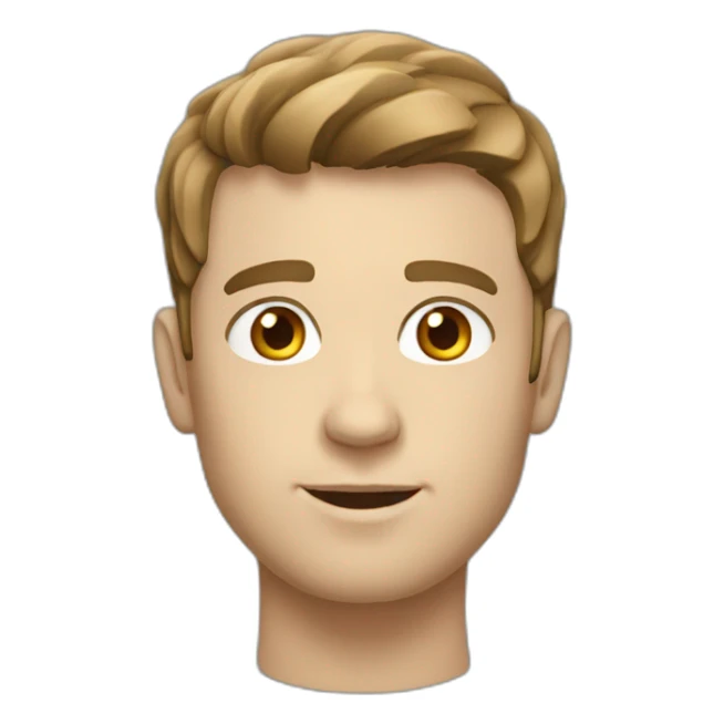 White men with short brown hair, grey eyes and bristle  sticker