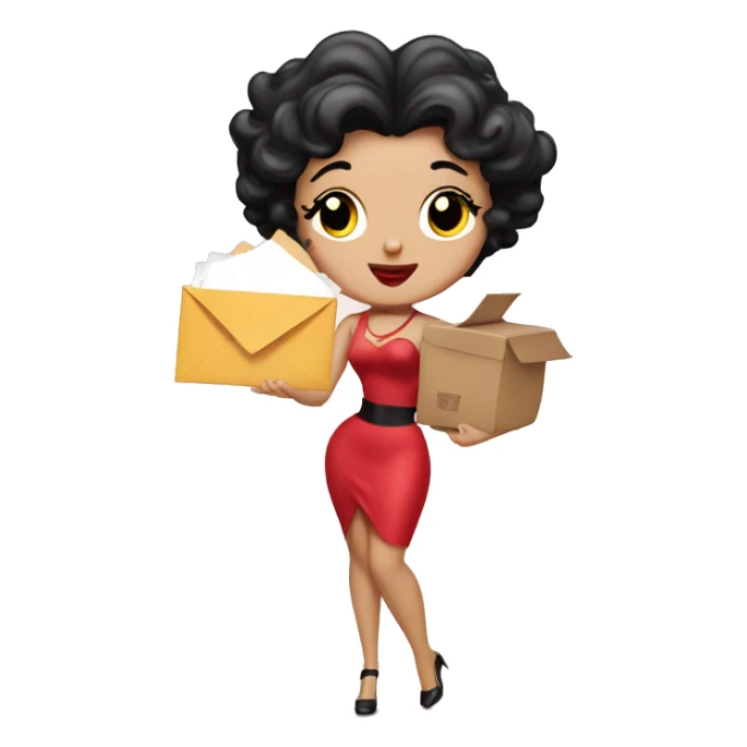 Betty boop with mail sticker