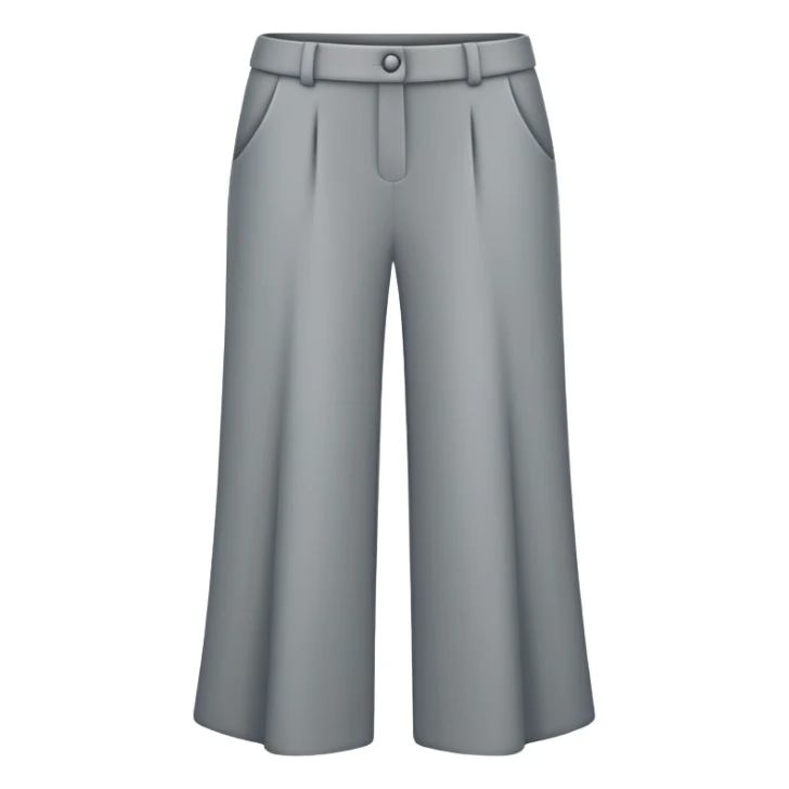 only gray wide leg pants, flat product photography, plain garment item isolated on white, no human elements, no limbs, just the pants sticker