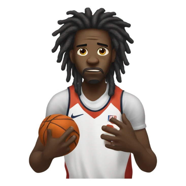 Black man with dreads scared to shoot a basketball  sticker