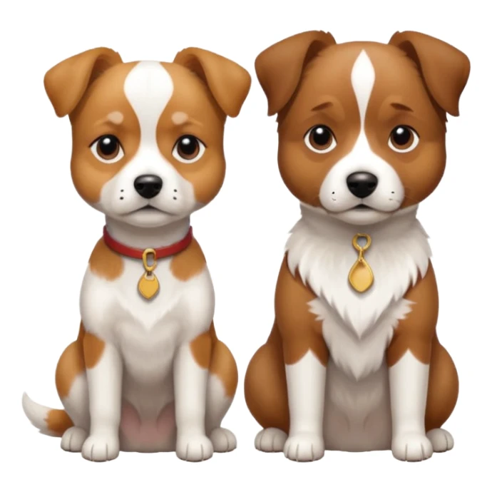 shizu-puddle mix dog sitting next to jack rassel dog sticker