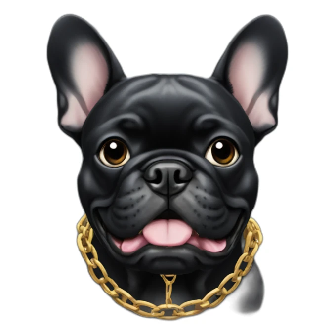 a-black-french-bulldog with chain sticker