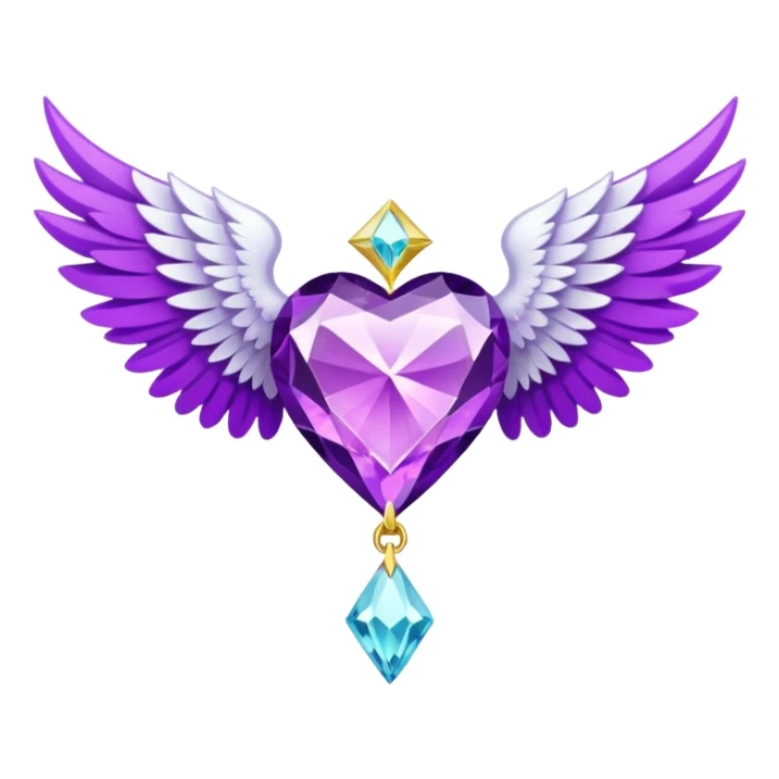 holy diamond emblem with white wings and purple diamond in the middle sticker